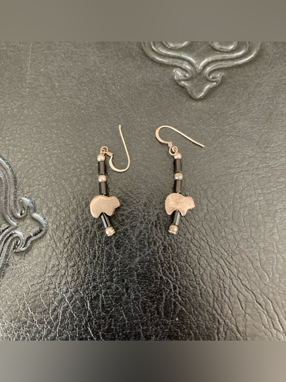 Southwest silver and black earrings
